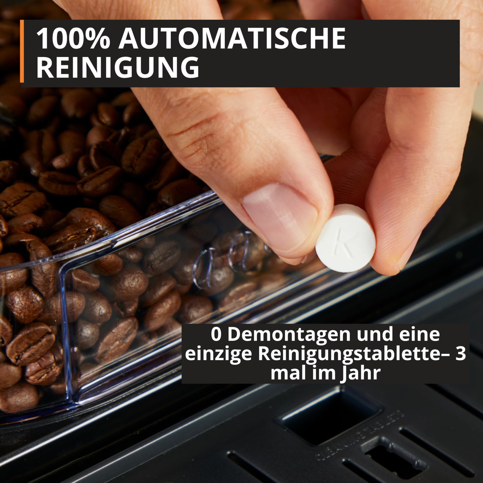 Krups Harmony Kaffeevollautomat mit Milchaufschäumdüse, 4 Kaffeespezialitäten, intuitive Bedienung, automatische Reinigung, kompaktes Design, Schwarz, EA5088E0