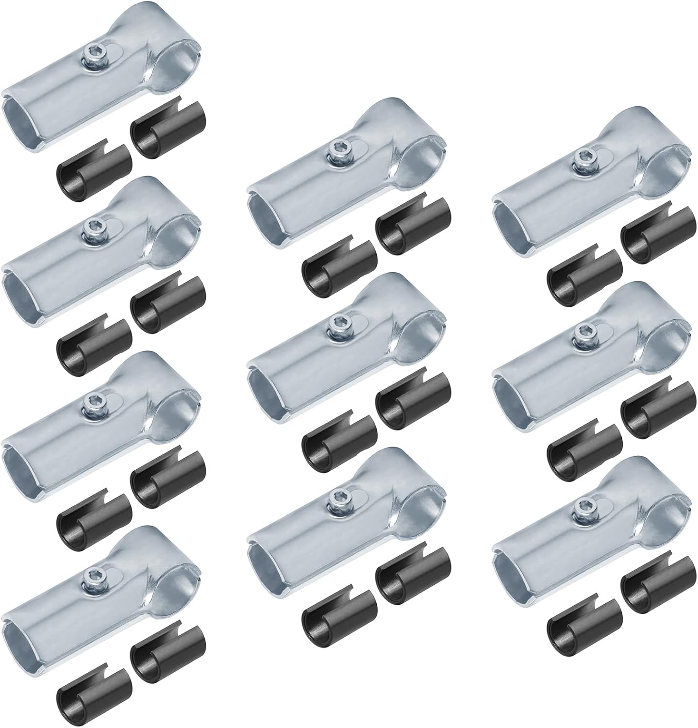 10 Sets T Pipe Connectors Tee Clamps, Fits 3/4" EMT Directly, Includes Adapter Shims for 1/2" EMT
