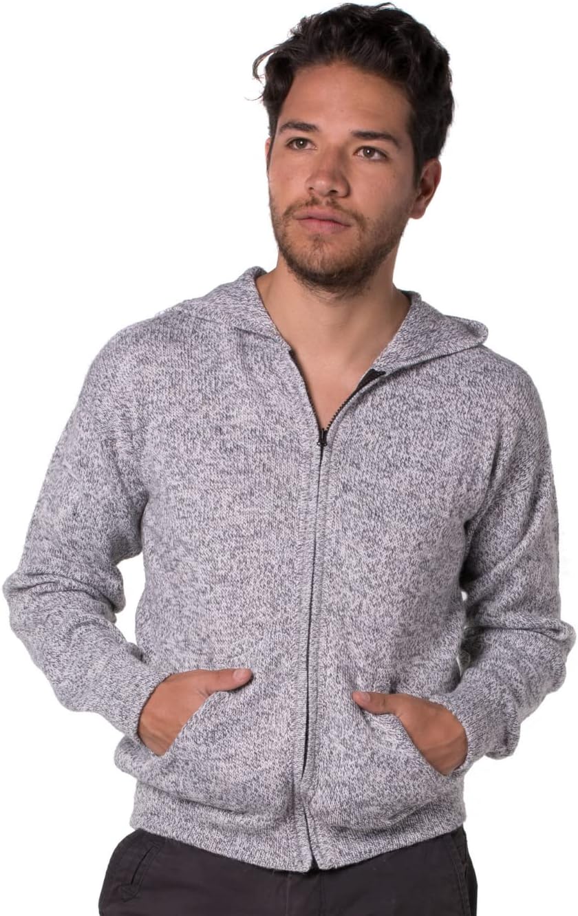 Gamboa Alpaca Cardigan Sweaters for Men Hoodie Mens Jacket Light and Softness Wool Knitted Summer Winter Hooded Sweater