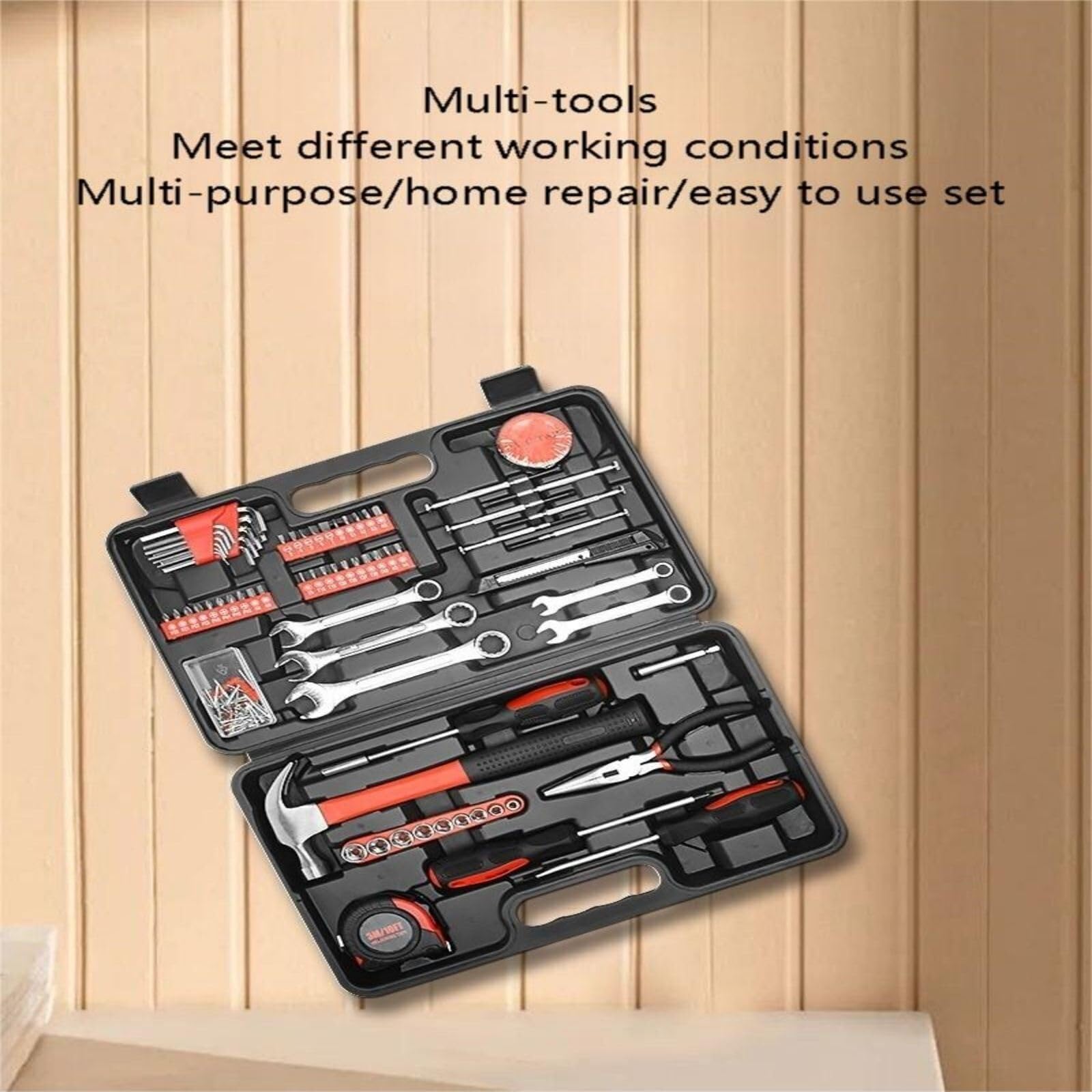 146-Piece Multi-Purpose Automotive and Household Tool Kit in Toolbox Storage Case Perfect for General Home herramientas