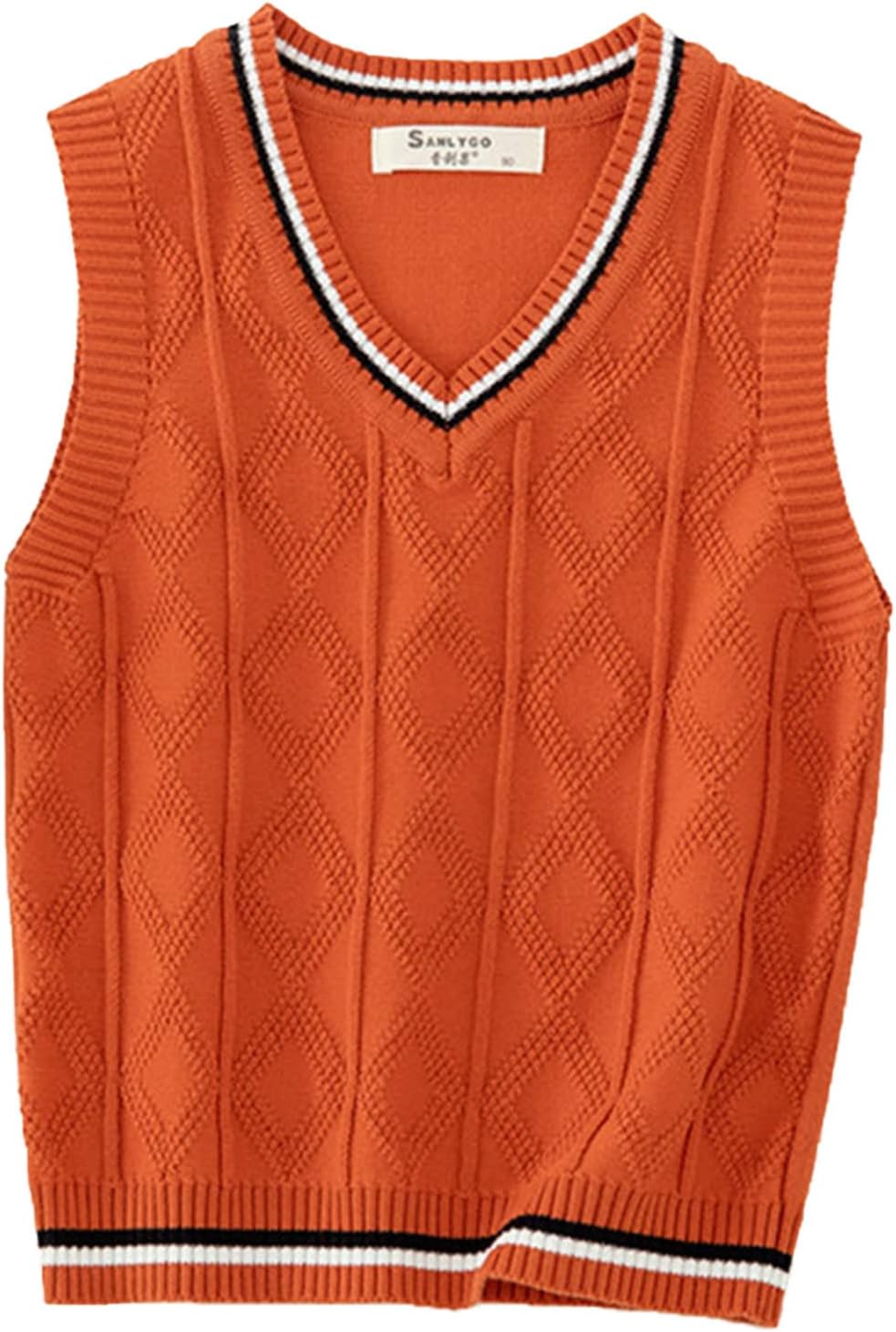 CHICTRY Kids Girls Boys Ribbed Knit Sweater Vest V-Neck Sleeveless School Uniform Knitwear Tank Top