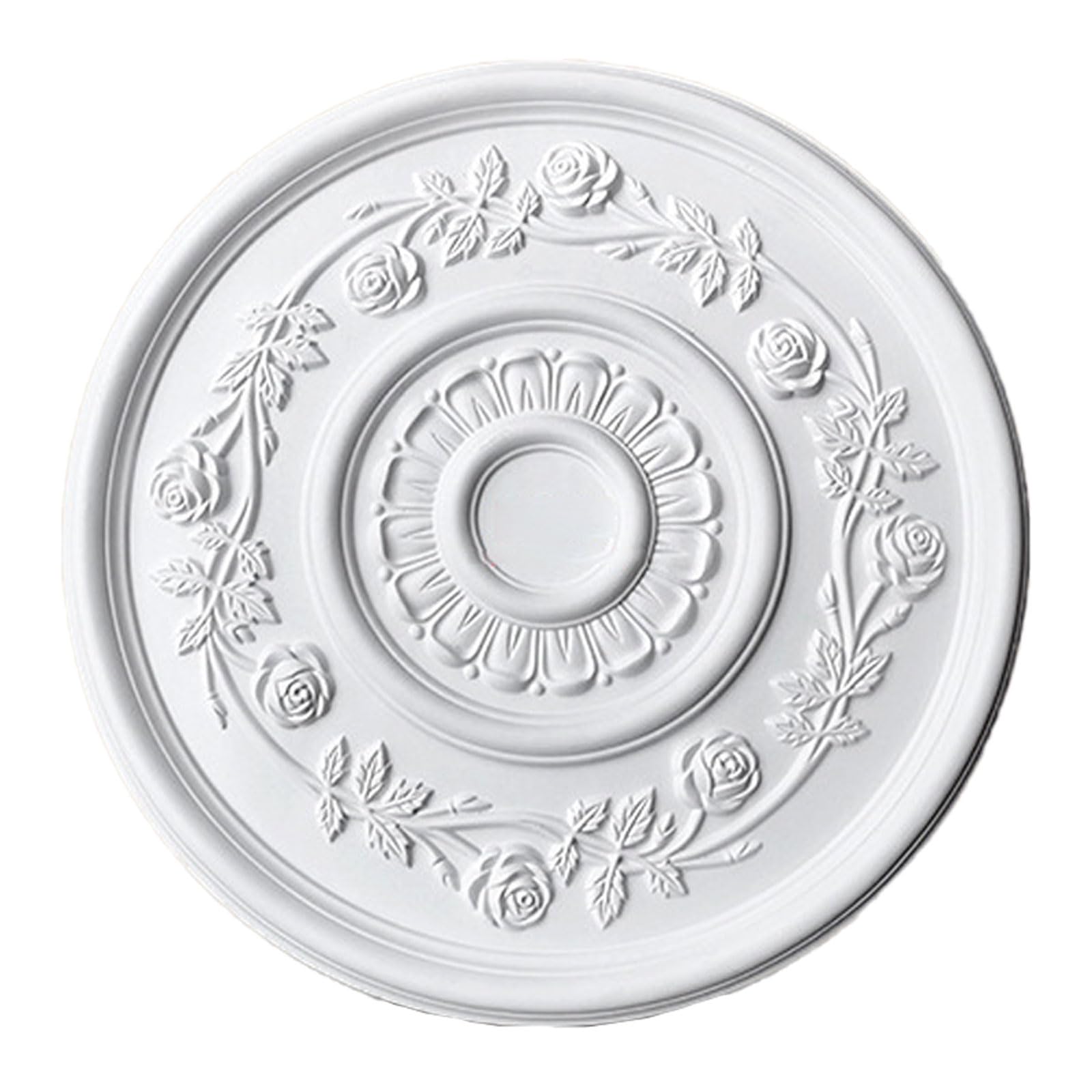 PU White Ceiling Light Medallion Multiple Sizes for Fan Decoration(White a,60cm)