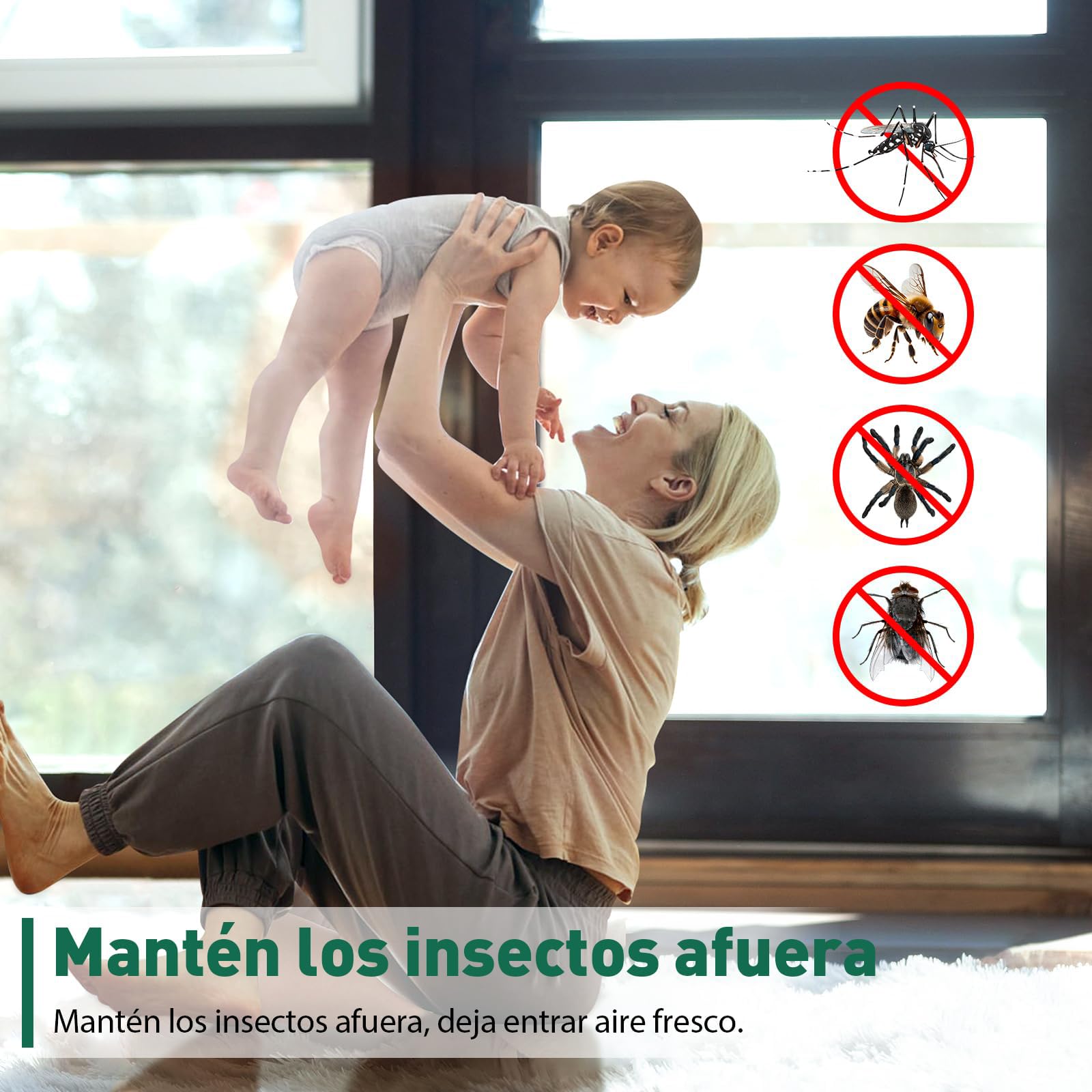 Mosquitera Ventana Magnetica, 130×150cm Malla de Fibra de Vidrio,Ajustable Mosquiteras para Ventanas Magneticas, Fácil Instalación sin Taladrar, Fácil de Limpiar- Marco Negro y Red Negro