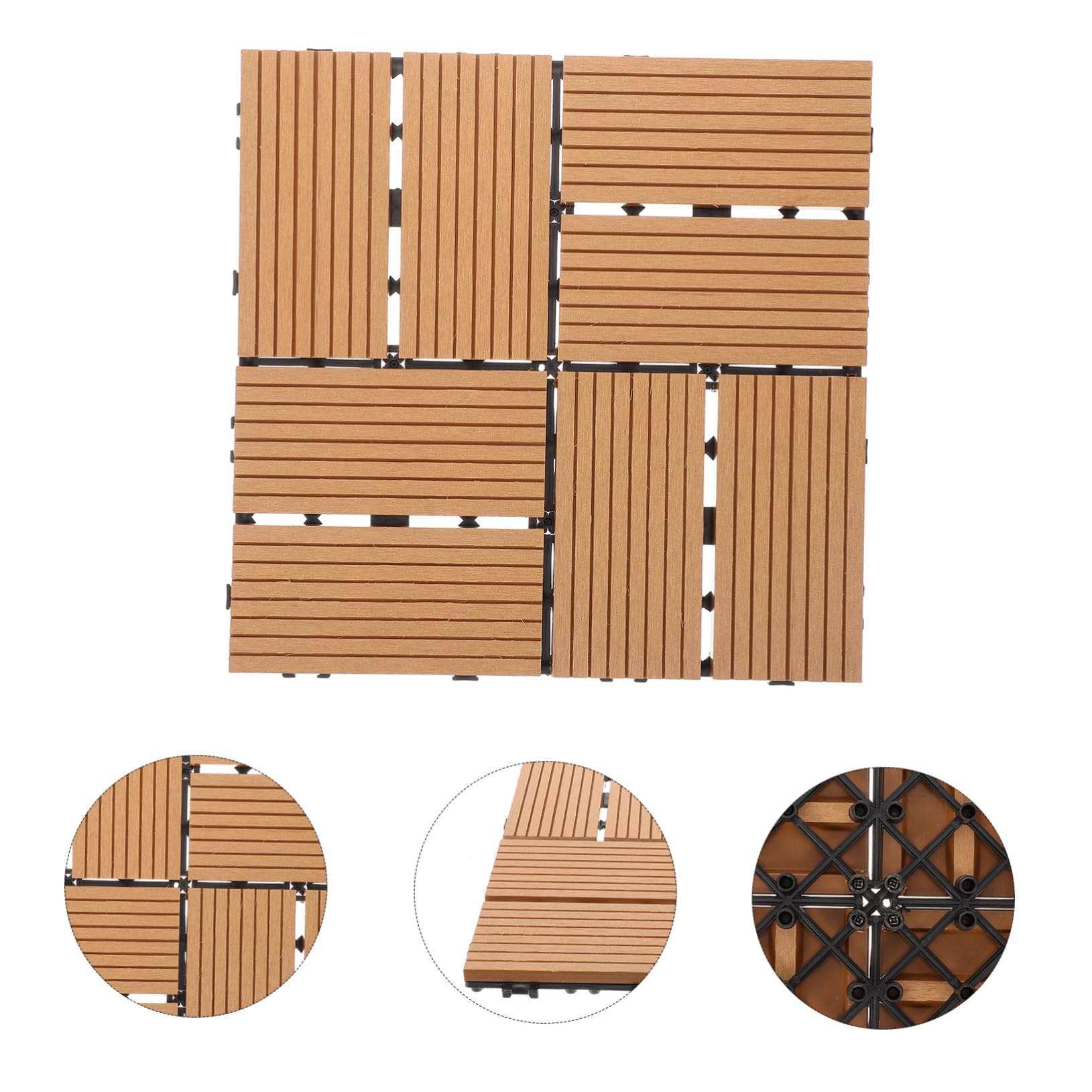 Baldosas Entrelazadas de Madera Plástica para Terraza Exterior