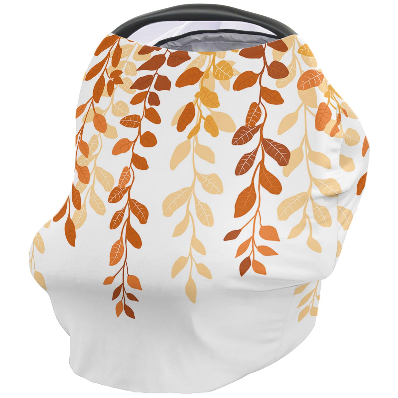 Nursing Cover for Breastfeeding Scarf, Plants Leaves Ombre Yellow Baby Car Covers Super Soft Multi Use for Canopy Shopping Cart Cover Blanket Stroller Cover