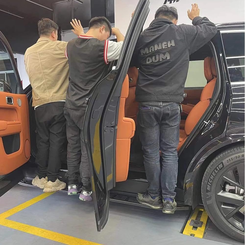 Deski do biegania do Porsche Cayenne 2019-2025, 2 szt. aluminiowych stałych stopni bocznych ze wspornikiem, zestaw do wkręcania bez wiercenia, łatwa instalacja DIY akcesoria do drążków Nerf, czarne