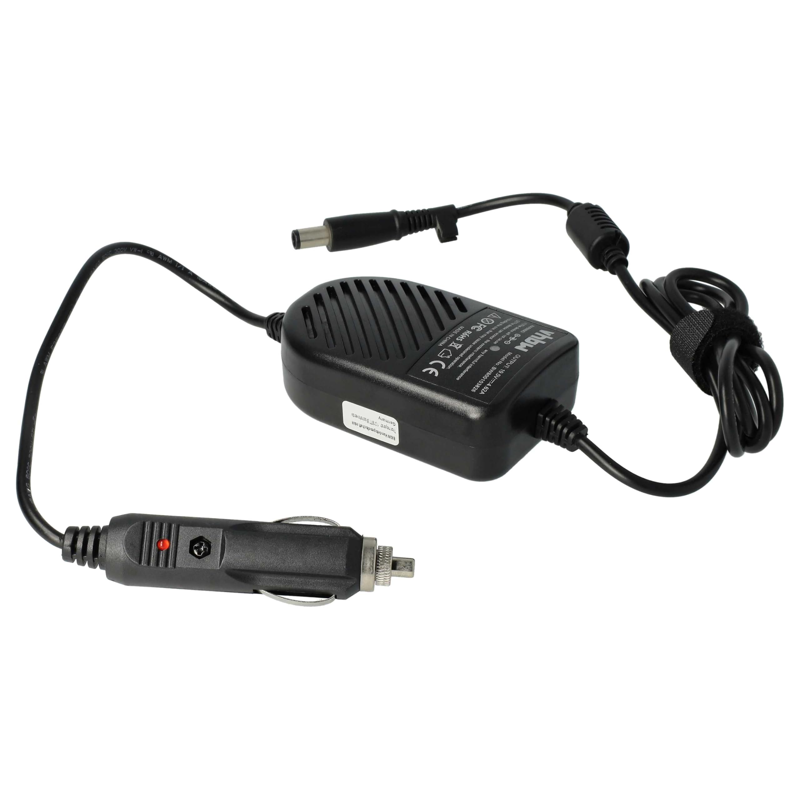 vhbw caricabatteria da auto compatibile con Dell Vostro 3450, 3550, 3000, 3300, 3400, 3500, 2510, 3700 notebook - Caricatore da 12V nero 4.62 A
