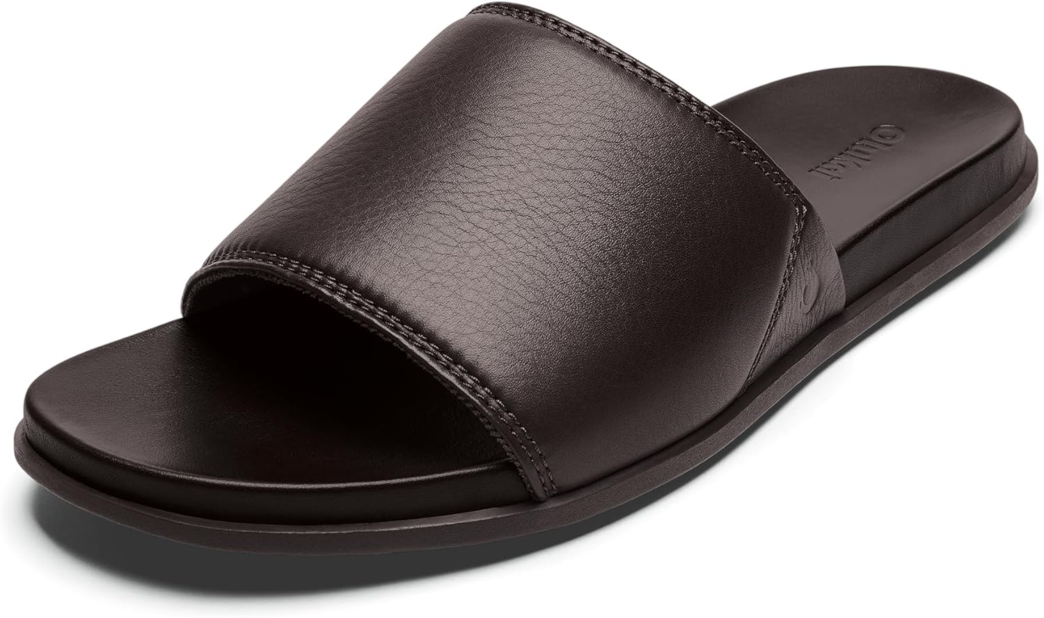 OLUKAI Olali Slide Men's Leather Sandals, Comfortable Strap & Arch Support, Soft & Durable Material, All-Day Wear