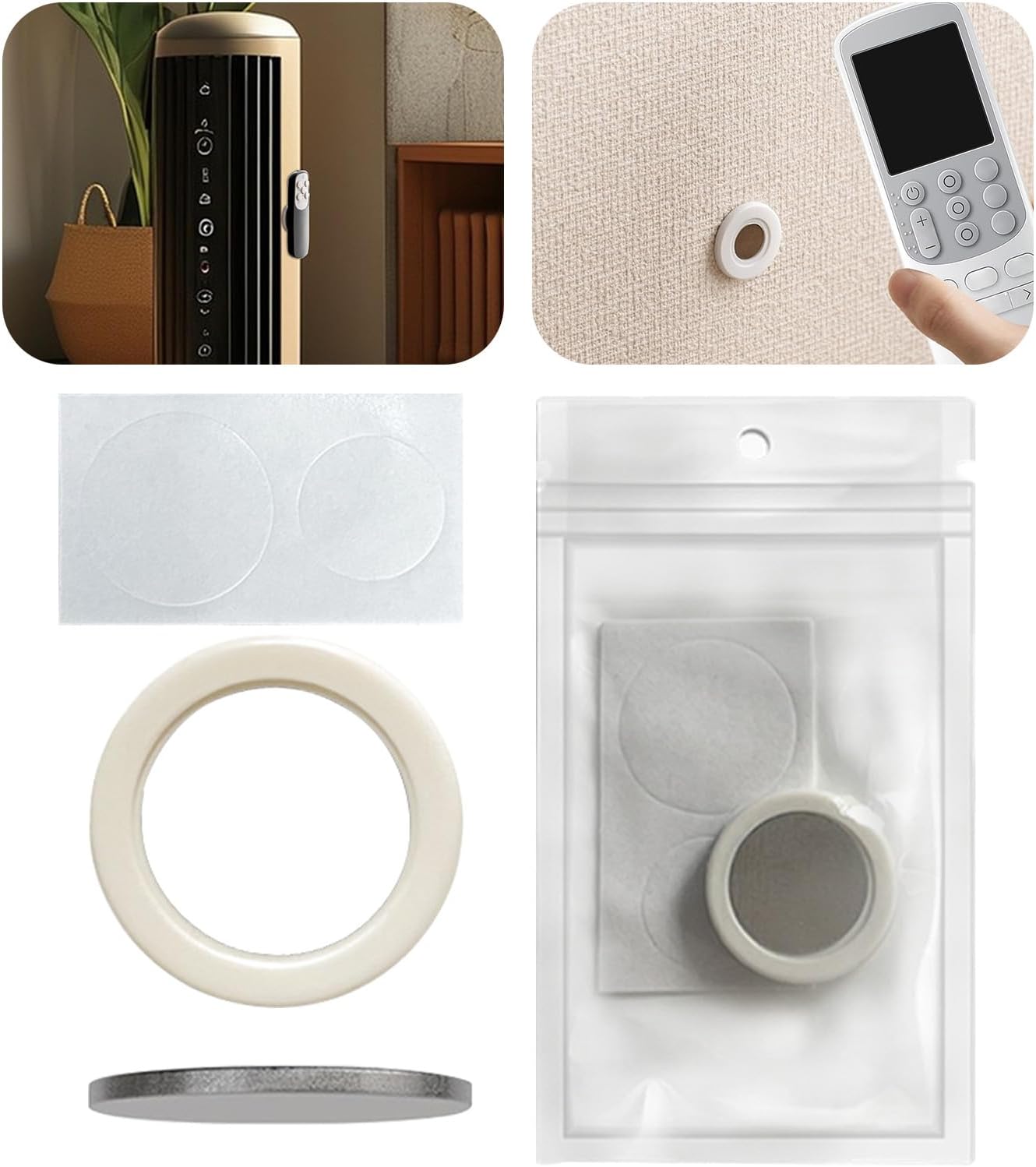 10er Pack Magnetic Remote Control Holder Wall Mount Holders, Hole-Free, Phone Charging Organizer Storage Containers for Home Office School Supply Storage - Strong Magnet securely Hold
