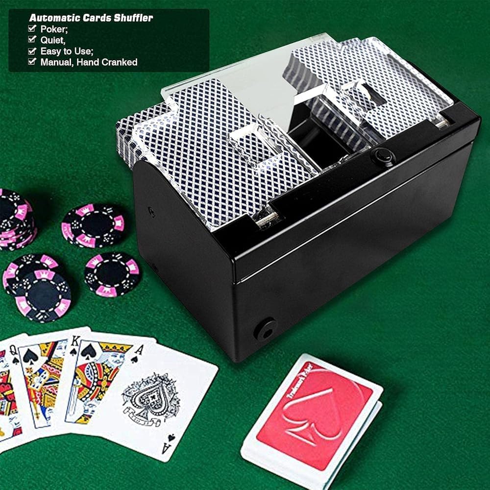 Automatic Card Shuffler 2 Decks Electric Card Shuffler - Professional Shuffler for Home, Party, Club Bridge Game - Easy Shuffle & Fast Operation