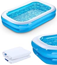 Large Inflatable Family Paddling Pool for Kids & Adults – Dog Paddling Pool for Backyard, Garden, Indoor & Outdoor Parties, Easy to Inflate (78.7" × 59" × 19.7")