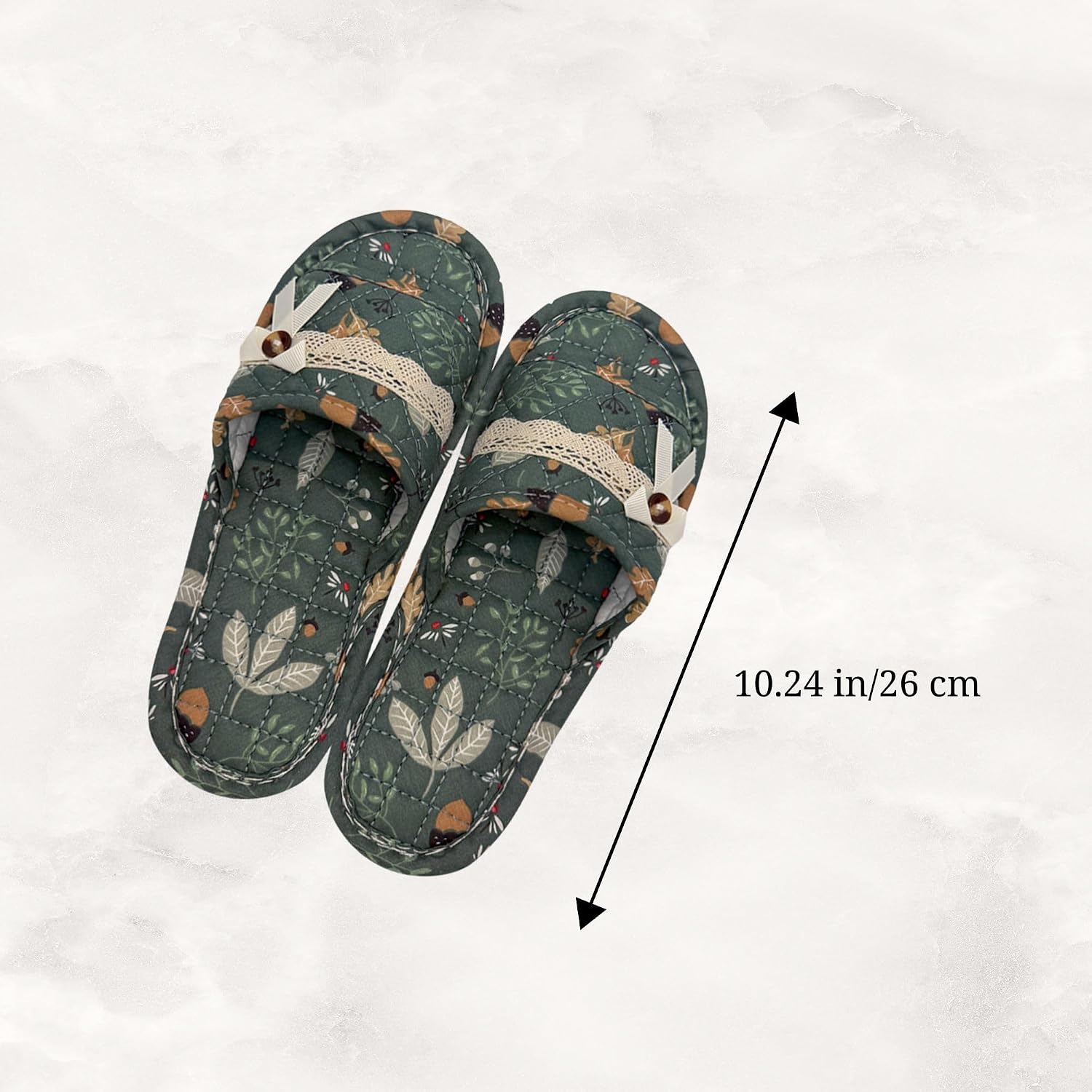 DASOM House Slippers for Women Men Breathable Quilted Indoor Slippers Slip-on Open Toe Home Shoes