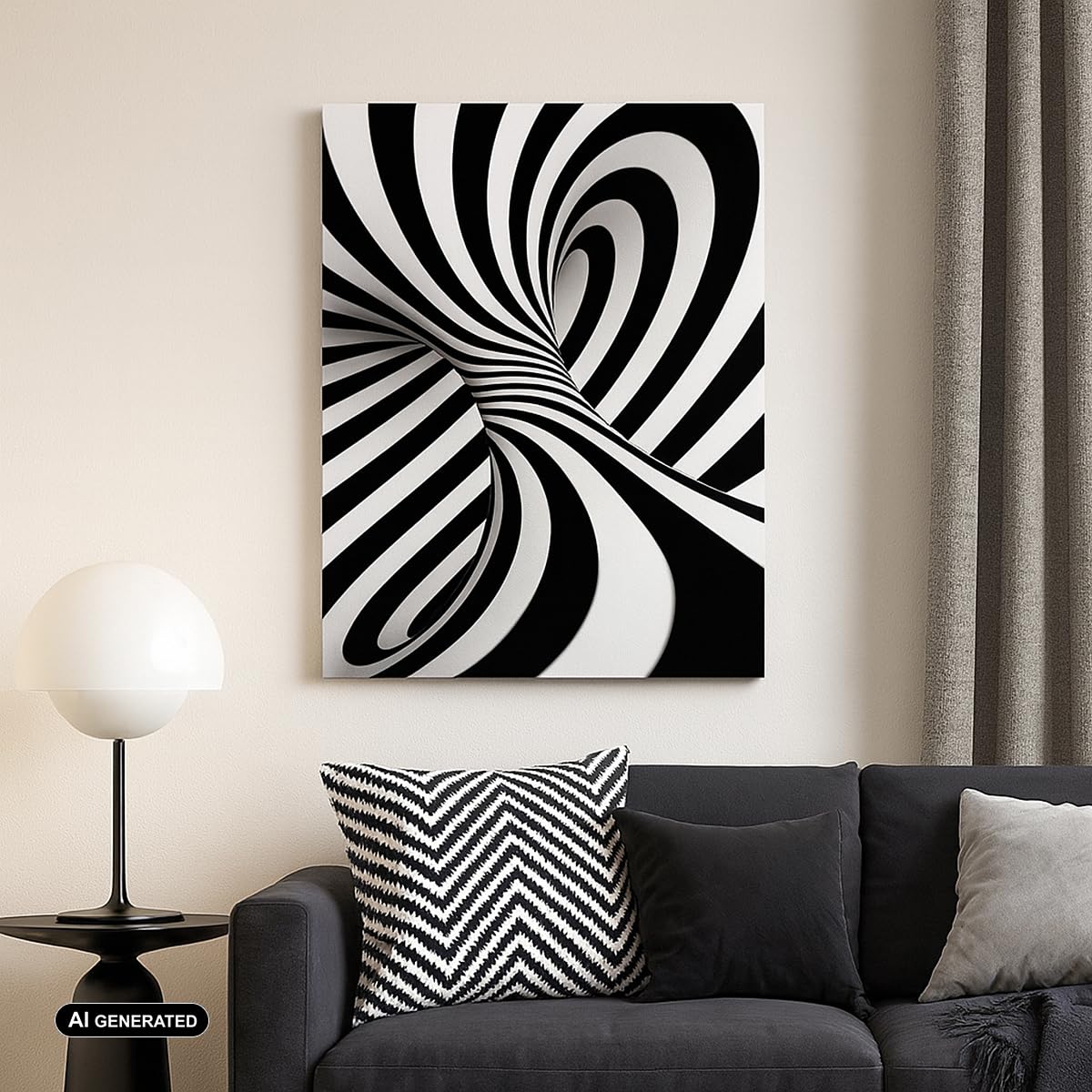 ARTTOR Moderne Impression sur Toile 55x100 cm 3D Abstrait - 2539