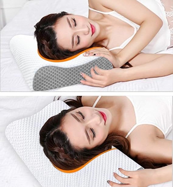 Memory Foam Pillow Cervical Pillow for Neck Shoulder Pain | Ergonomic Orthopedic Neck Support Pillow for Side Back Sleeper Deep Sleep Honeycomb Breathable core Washable Bamboo Cover