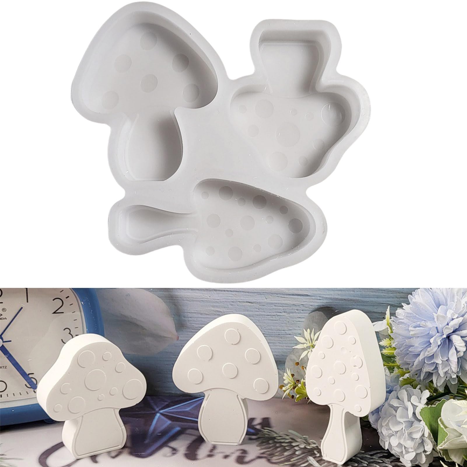 ALEFBET Silikonform Pilz - Gießform Für Gips & Epoxidharz DIY