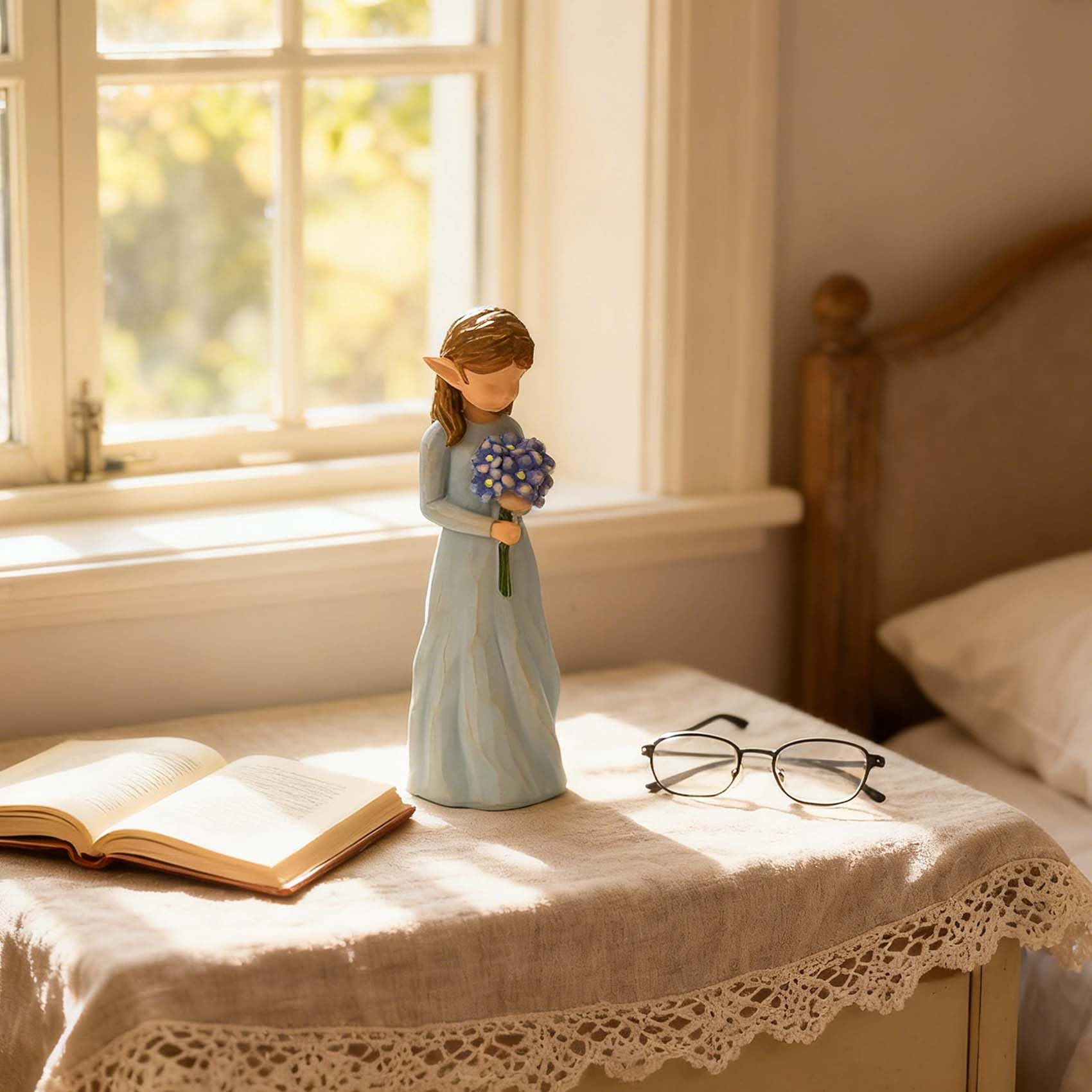 thovorrnl Regali di aborto spontaneo per le madri, statua dell'elfo non ti scordar di me, regali di simpatia per la perdita della persona cara, un tenero tributo all'amore, alla perdita e alle