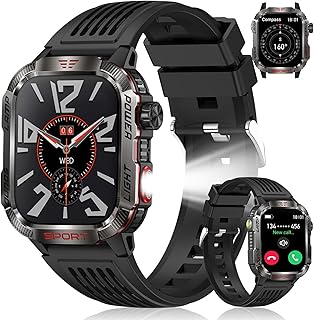 INMUA Men’s Smartwatch 2.01 Inches with Bluetooth Calls, 100 + Sports Modes, Waterproof IP68 Men’s Watch Smartwatch with S…