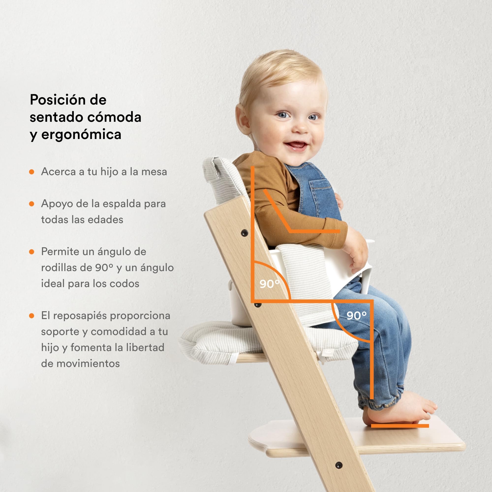 Trona Tripp Trapp de Stokke con Baby Set, Natural - Silla ajustable y evolutiva para niños y adultos - Ergonómica & diseño atemporal