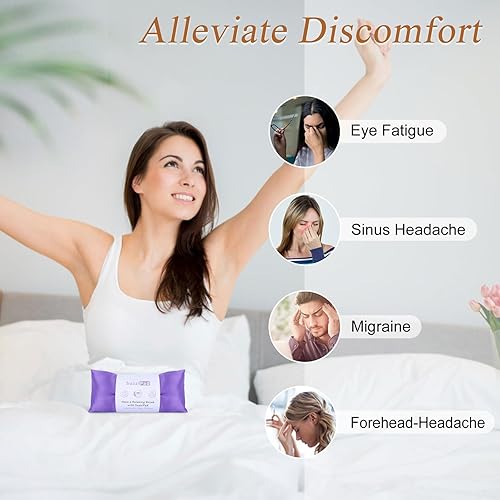 Miniatura 4 de SuzziPad Almohadas de ojos de lavanda para relajación con aromaterapia, máscara de ojos ponderada para dormir, meditación, compresa ocular caliente
