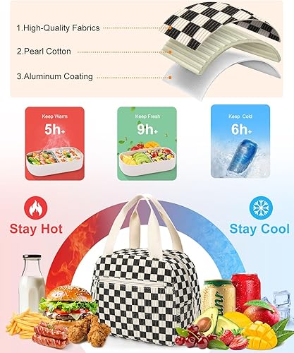 Miniatura 5 de Bolsa de almuerzo, bolsa de almuerzo aislada para mujeres y hombres, lonchera de gran capacidad, reutilizable, aislada, hielera para el trabajo,