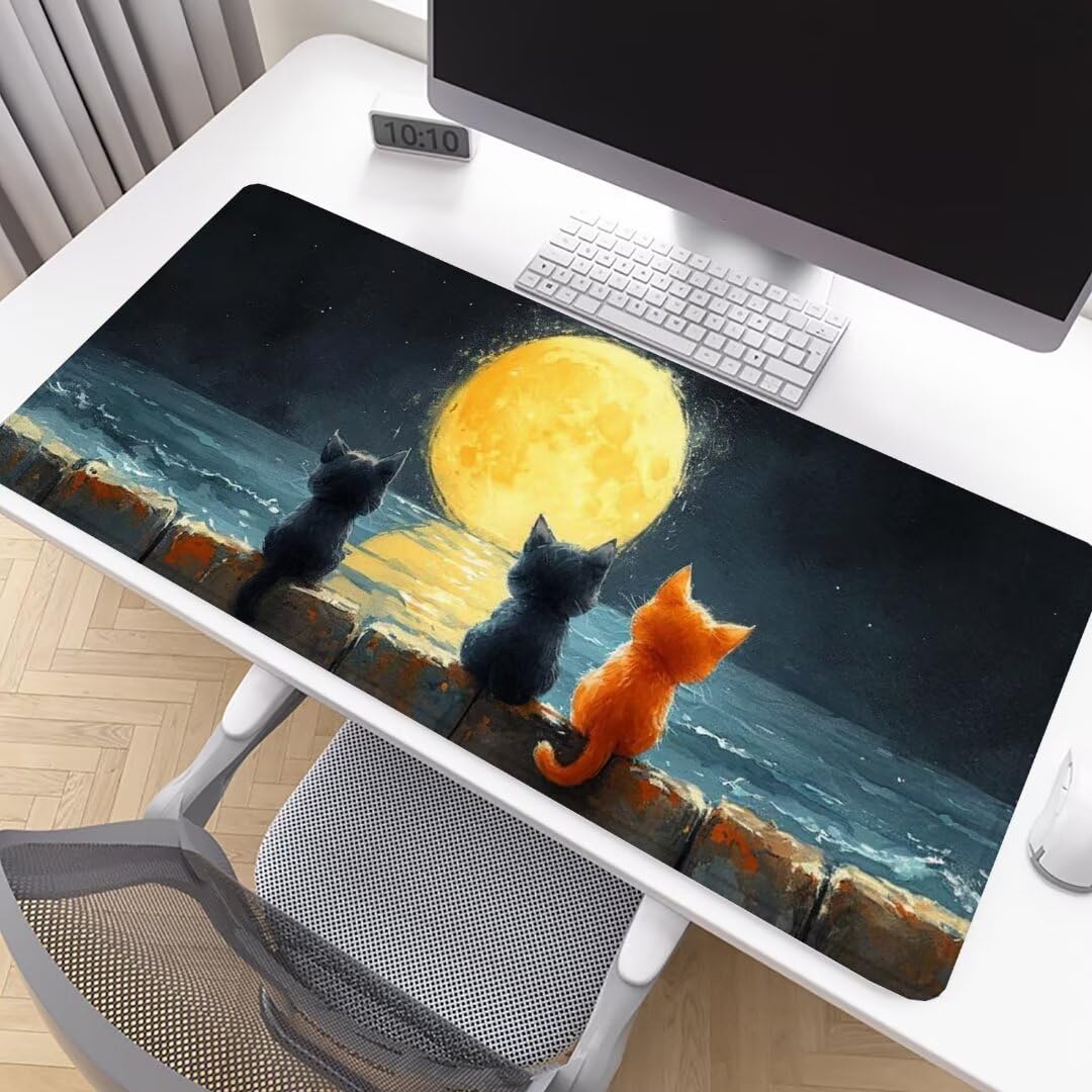 Tapis de Souris de Jeu Bleu Tapis de Souris XXL 1000x500x3mm Cheval Tapis Souris Gaming Grand, avec Bords Surpiqués et Base en Caoutchouc AntidéRapant Surface, AméLiore La PréCision et La Vitesse