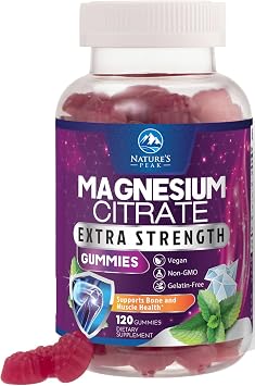 Magnesium Citrate Gummies - High Absorption Magnesium Citrate Gummy Supplement - Natural Bone, Nerve, Muscle, Calm, Relaxation Support for Adults - Raspberry Flavor, Gluten Free, Vegan - 120 Gummies