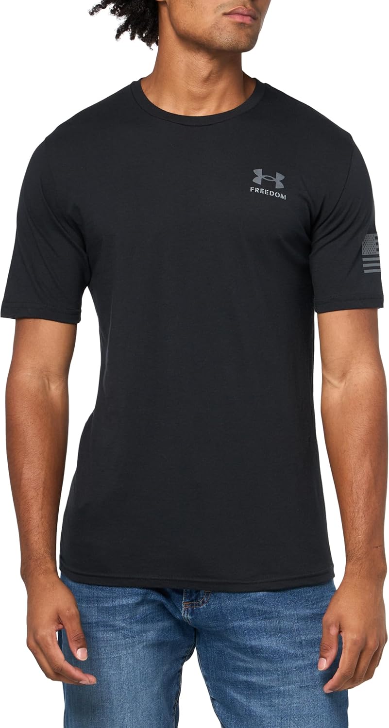 Under Armour Men's Freedom Graphic Short Sleeve T-Shirt, (001) Black / / Titan Gray, Medium