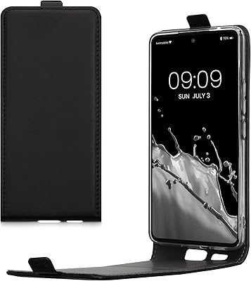 kwmobile Vertical Flip Case Compatible with Samsung Galaxy A53 5G - Case PU Leather Protective Flip Cover with Magnet - Black