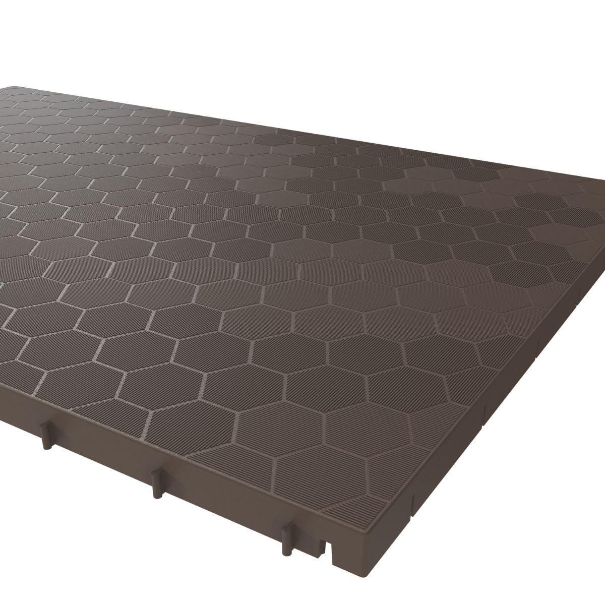 INTEC - Lot de 10 Dalles de sol Clipsable Marron Taupe 116x76x3cm Polypropylène Revêtement de Sol Modulable Intérieur/Extérieur Supporte Charge Lourde