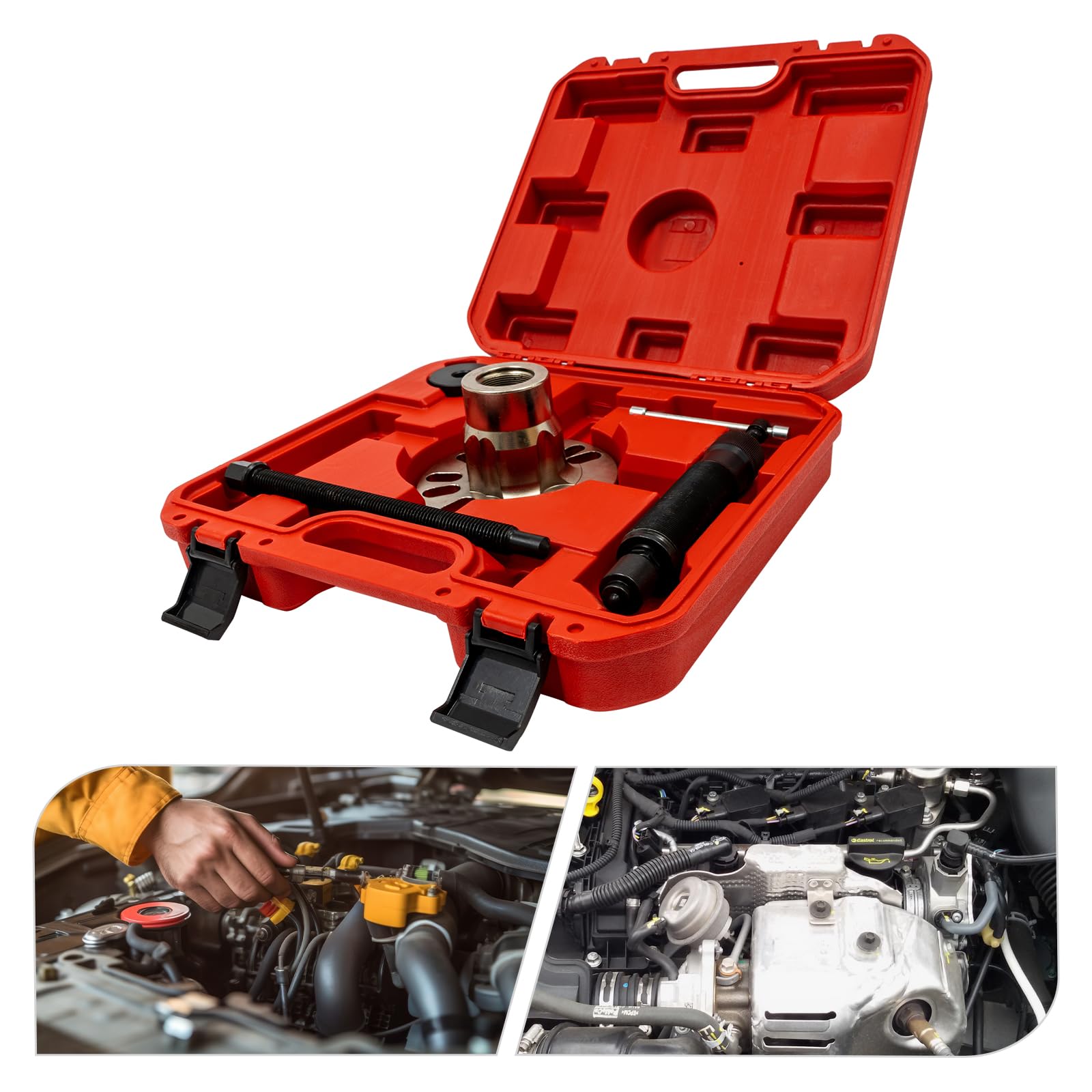 Conjunto de herramientas de desmontaje de rueda hidráulica 10T extractor de rodamiento de cubo prensa de cubo de rueda kit de extracción de árbol de transmisión hidráulico adecuado para una variedad