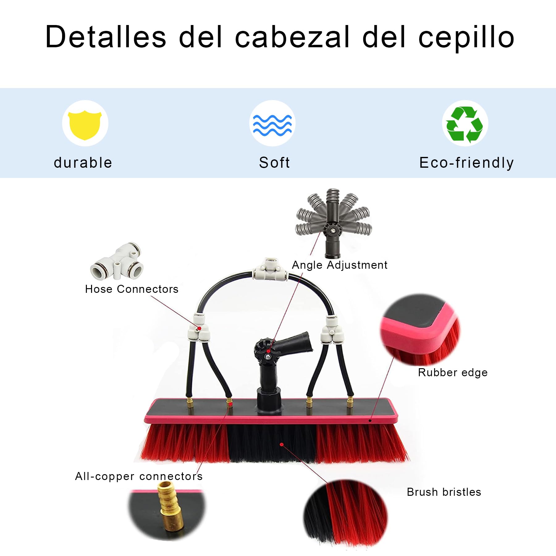 Sistema ad acqua per la pulizia di finestre con palo telescopico – Pulitore ad alta portata con spatola per una pulizia efficiente dei vetri e degli esterni, perfetto per uso domestico e professionale