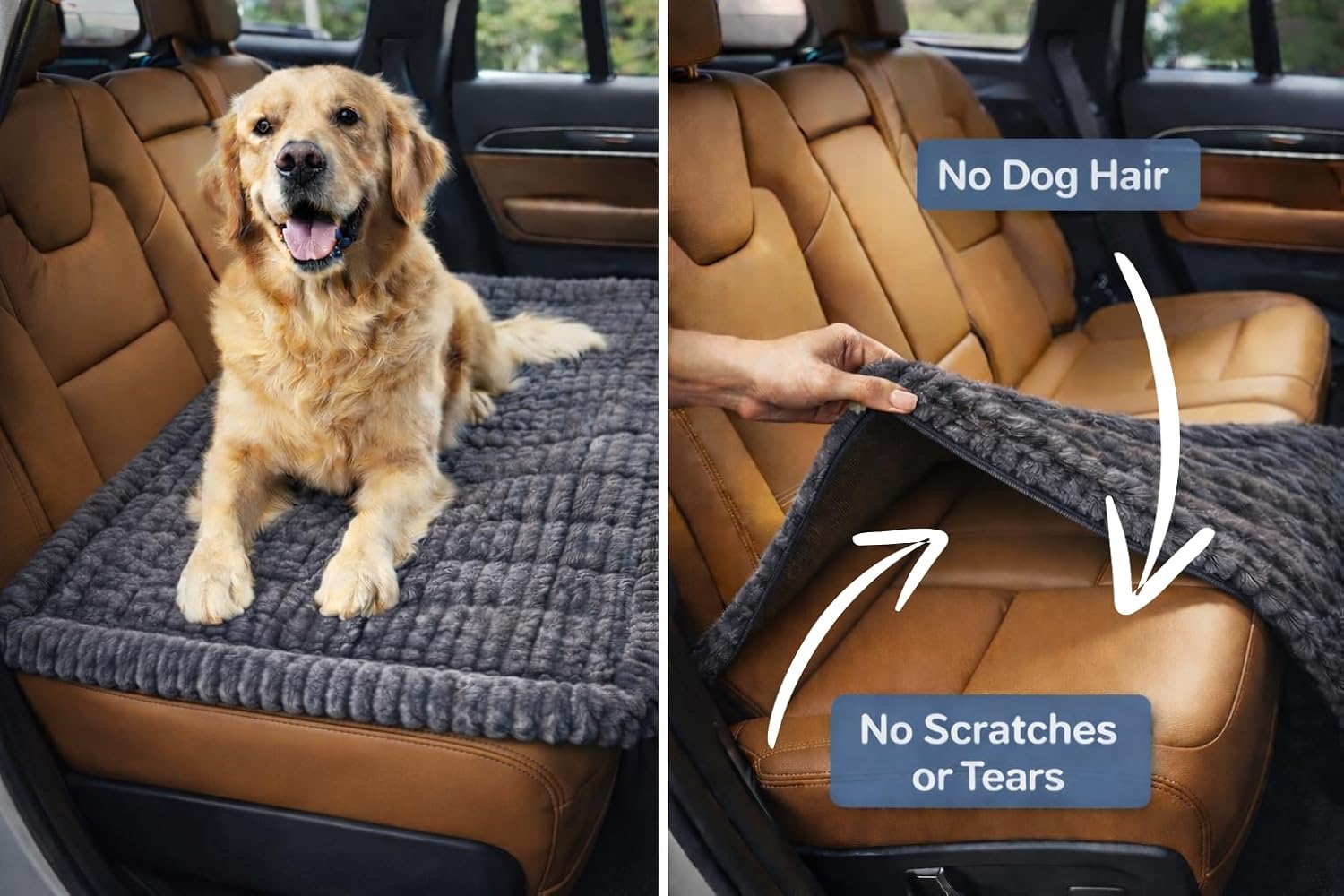 Dog Bed for Back Seat - Comfortable, Padded, Non-Slip Design for Car, Truck, RV, Van - Ideal for Travel - Durable & Easy to Clean - Universal Fit for Most Vehicles - 54" L x 24" W