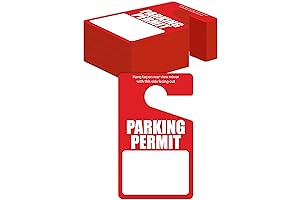 Bright Office Products Parking Permit Hang Tags, 50 Pack, Poly Plastic Parking...