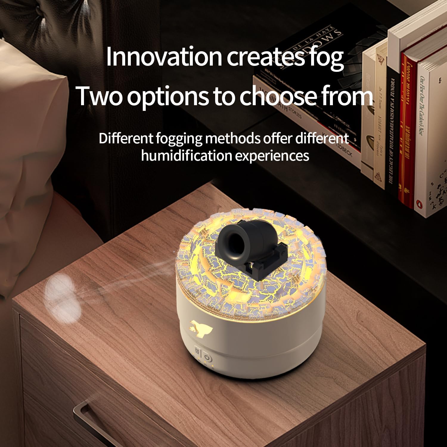 Cannon Humidifier,2025 New Cannon Diffuser,7-Color Led Lamp Aromatherapy Diffuser,Mini Humidifier,Two Modes Are Suitable for Home Office Bedroom. (White)