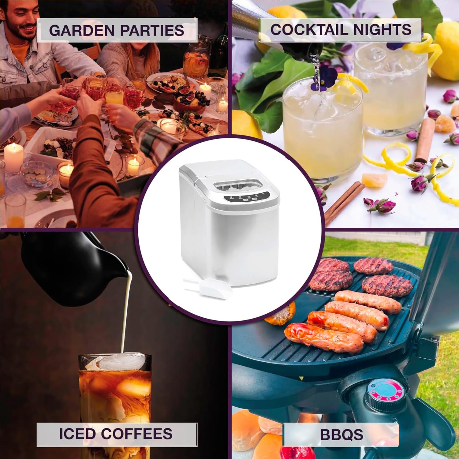 Countertop Ice Maker Nugget Pebble Ice Maker Machine Portable Chewable Compact Mini Ice Chip Maker Nugget Machine Produce 26lbs Per Day Bullet Soft Ice Cube Fruit Juice Ice, Silver Smeta on Fridge.com - View 5