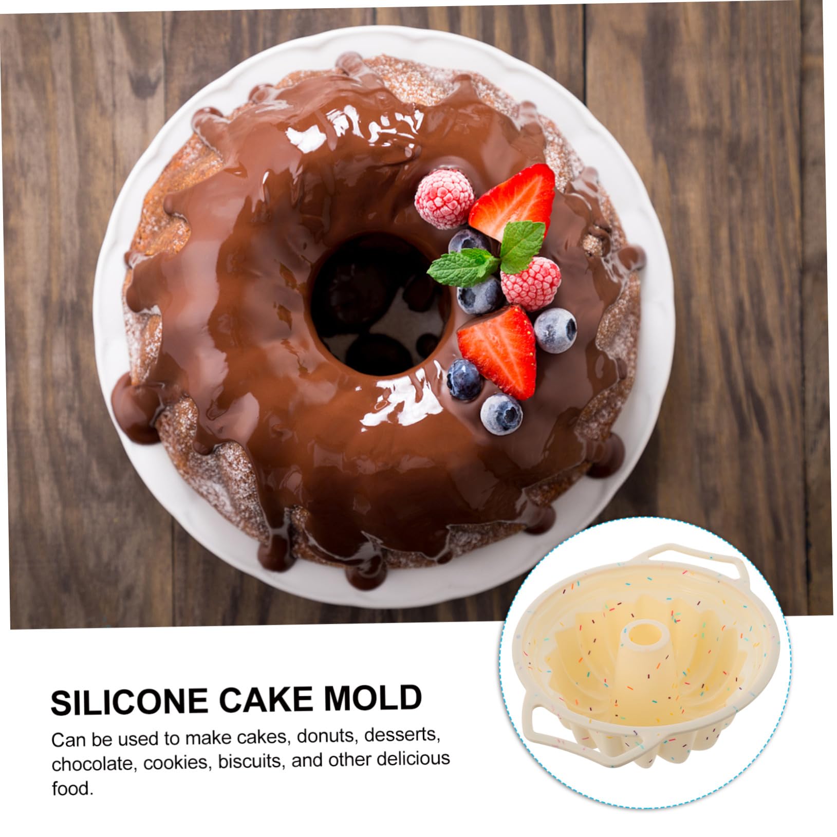 Zerodeko Stampo Rotondo Facile da Pulire in Silicone Struttura a Spirale con Cornice Rinforzata per Dolci Fatti in Casa e Professionali