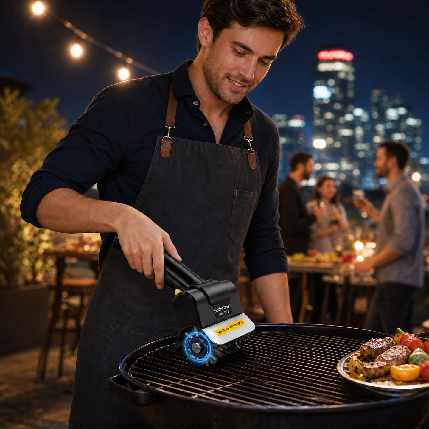Elektrische Grillbürste,Rechargeable Grill Cleaner,wiederaufladbarer Elektrischer Grillreiniger Mit 100 Min,inklusive Ersatzbürste,Interchangeable Stainless Steel Brush Head Für Alle Grills Geeignet