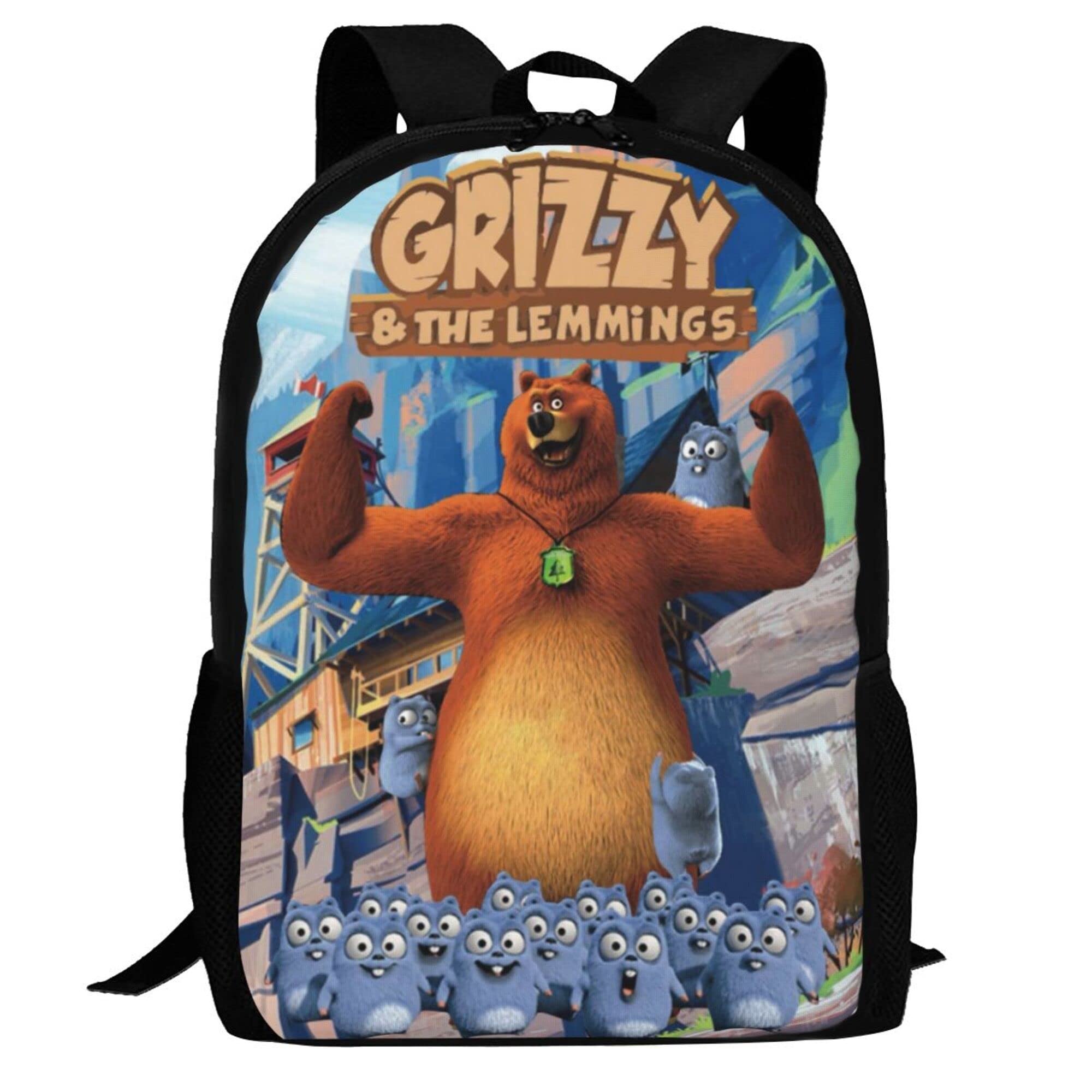 Suehome Unisex Kids Style 6 Grizzy And Lemming Backpack Laptop Satchel Student Bookbag Travel Daypack School Rucksack For Boys Girls