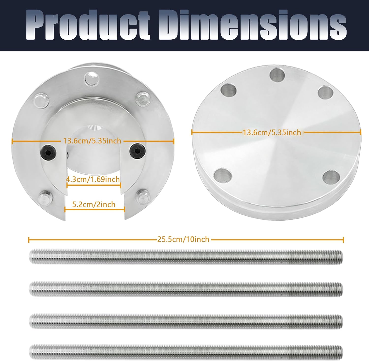 K813 Boat Prop Puller for 3 & 4 Blade, Marine Propeller Puller Kit, Heavy-Duty Boat Propeller Removal Tool Upgrade from K812, for 1-1/2" to 2" Prop Shafts, for Hub up to 3.75" 3-Blade, 4.125" 4-Blade