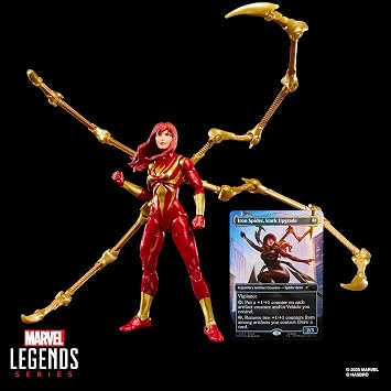 Spider-Man Marvel Legends Series Magic: The Gathering Mary Jane Watson (Iron Spider), 15.5 cm Action Figure and Custom Foil Collection Card Game Trading Card