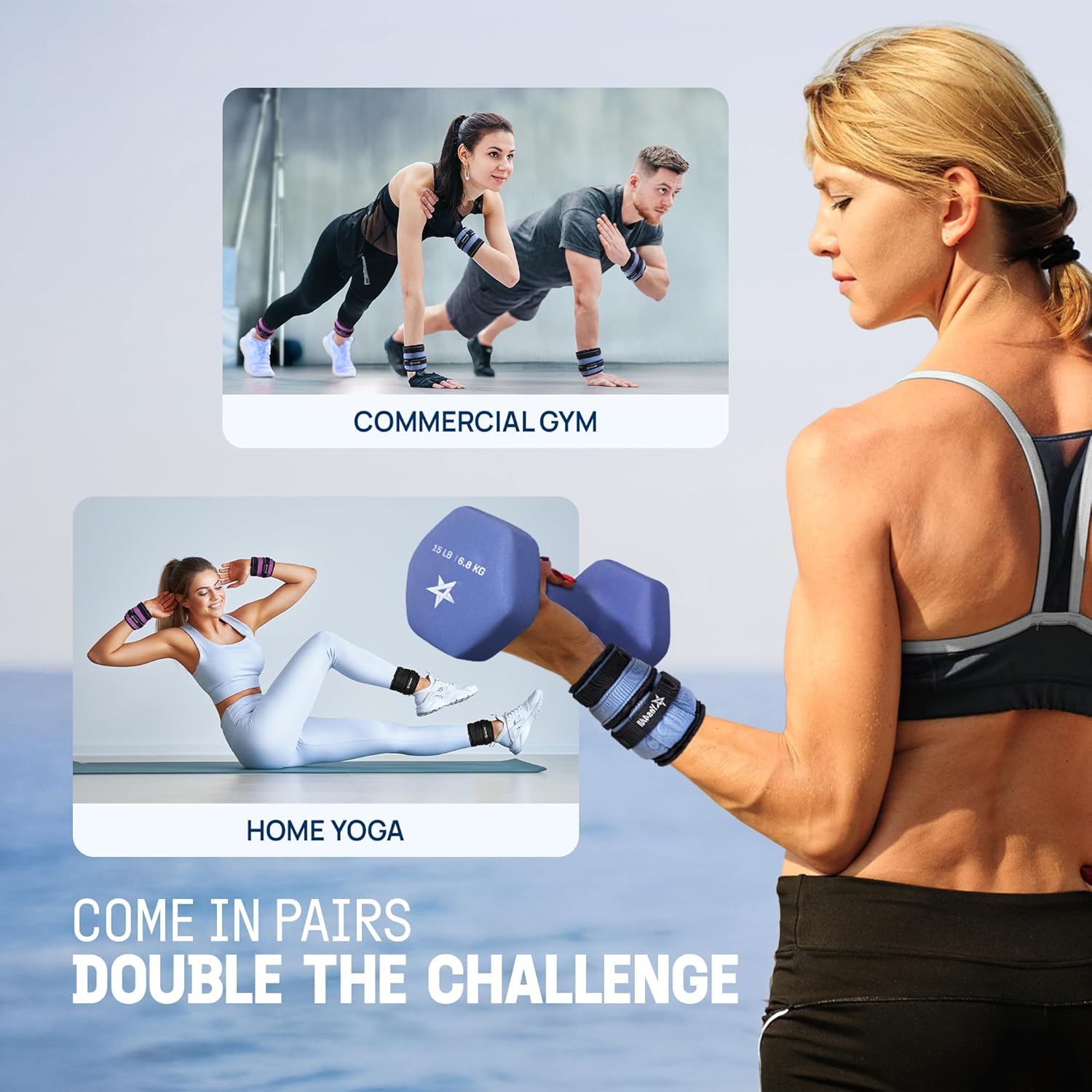 Yes4All Adjustable Wrist & Ankle Weights 3.5/5 LB Pair, Leg Weights for Women & Men, Weighted Arm Bands with Removable Sandbags for Fitness, Pilates, Walking, Strength Training - Versatile Colors