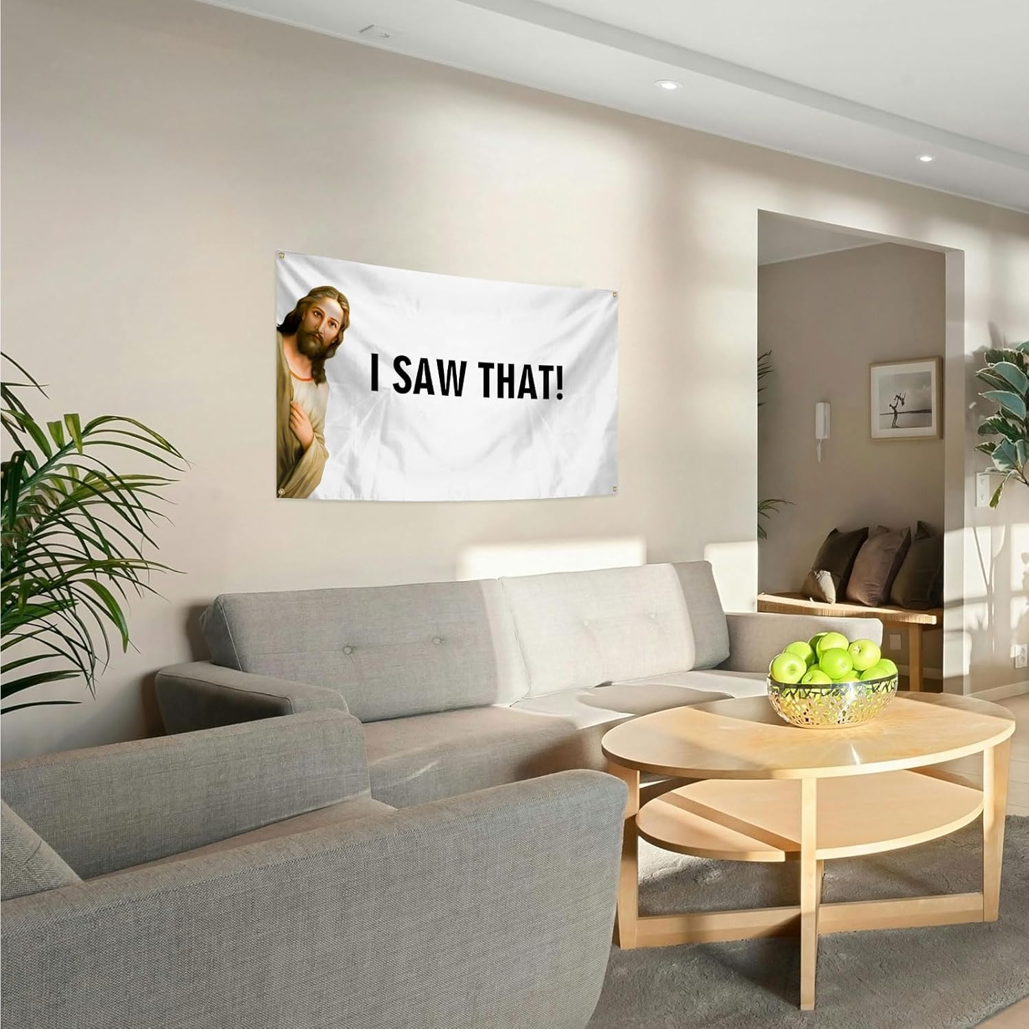 I Saw That Jesu-s Christ Flag 3x5 Ft Funny Flag with Brass Grommets for Man Cave College Dorm Bedroom Gift Home Decor - Image 6