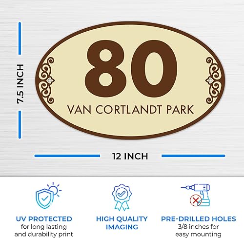 Miniatura 2 de Sigo Signs - Letrero de dirección decorativo para interiores y exteriores, borde negro, fabricado en los Estados Unidos, 12 x 7.5 pulgadas,