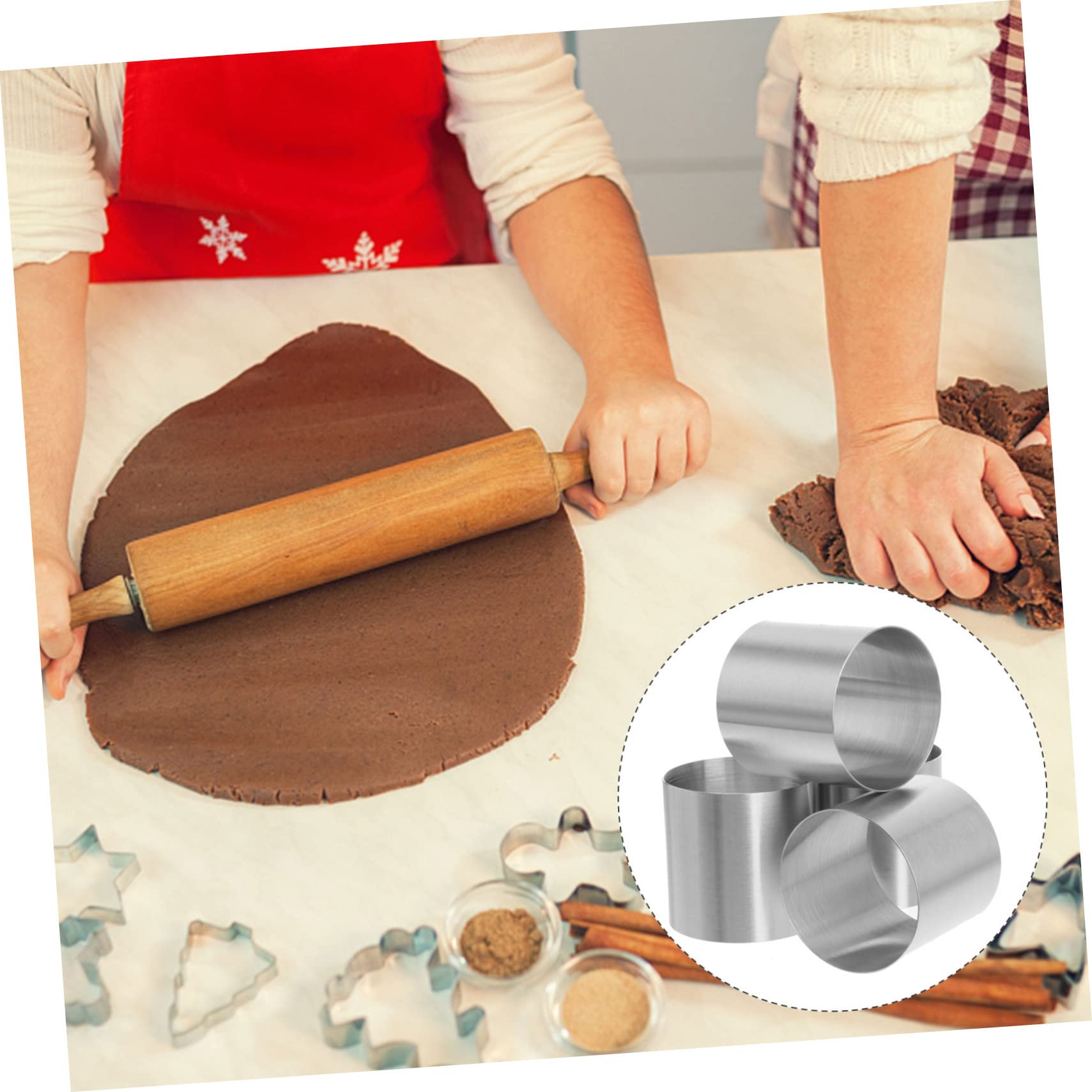 8 Pezzi Stampi Tondi in Acciaio Inossidabile per Dolci Mini Cerchi Mousse Rotondi Stampo Te per Torte e Dessert Facili da Pulire e Resistenti