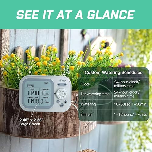 Miniatura 6 de Sistema automático de riego automático para plantas de interior para 15 plantas en maceta, kit de riego por goteo automático, temporizador de agua