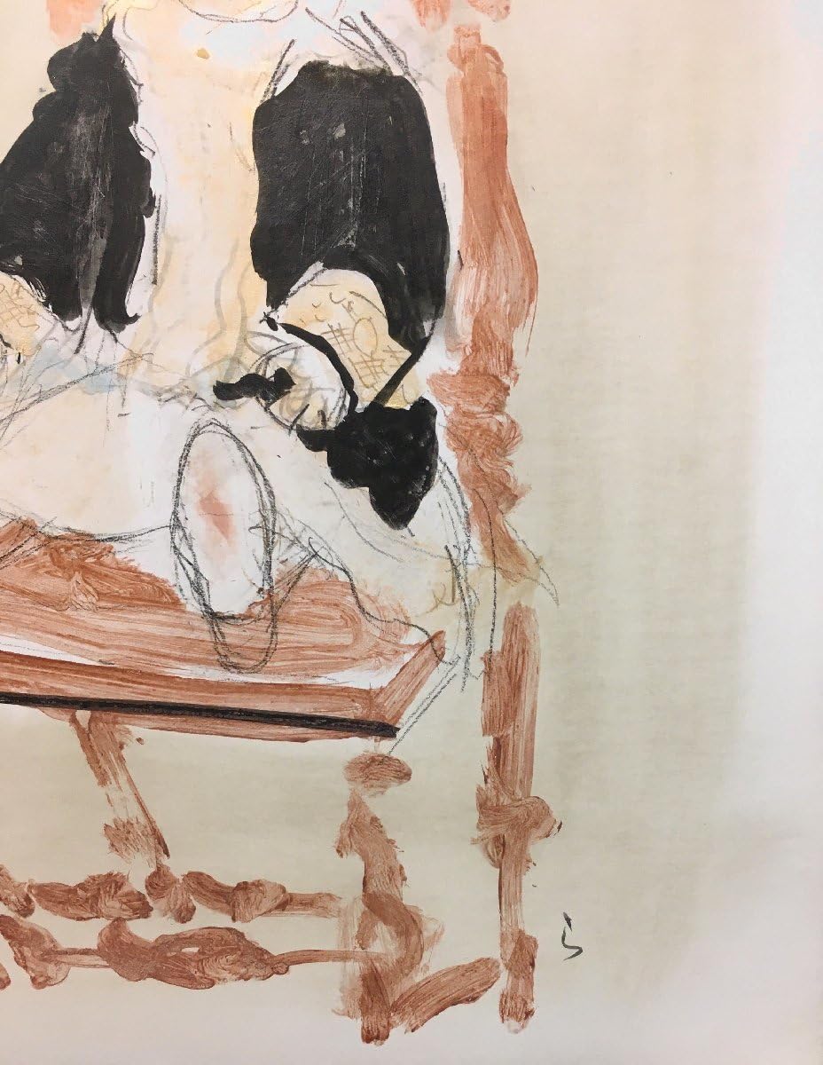 Amazon.co.jp: 真作保証品『小沢良吉 肉筆画 子どもの猫(仮題