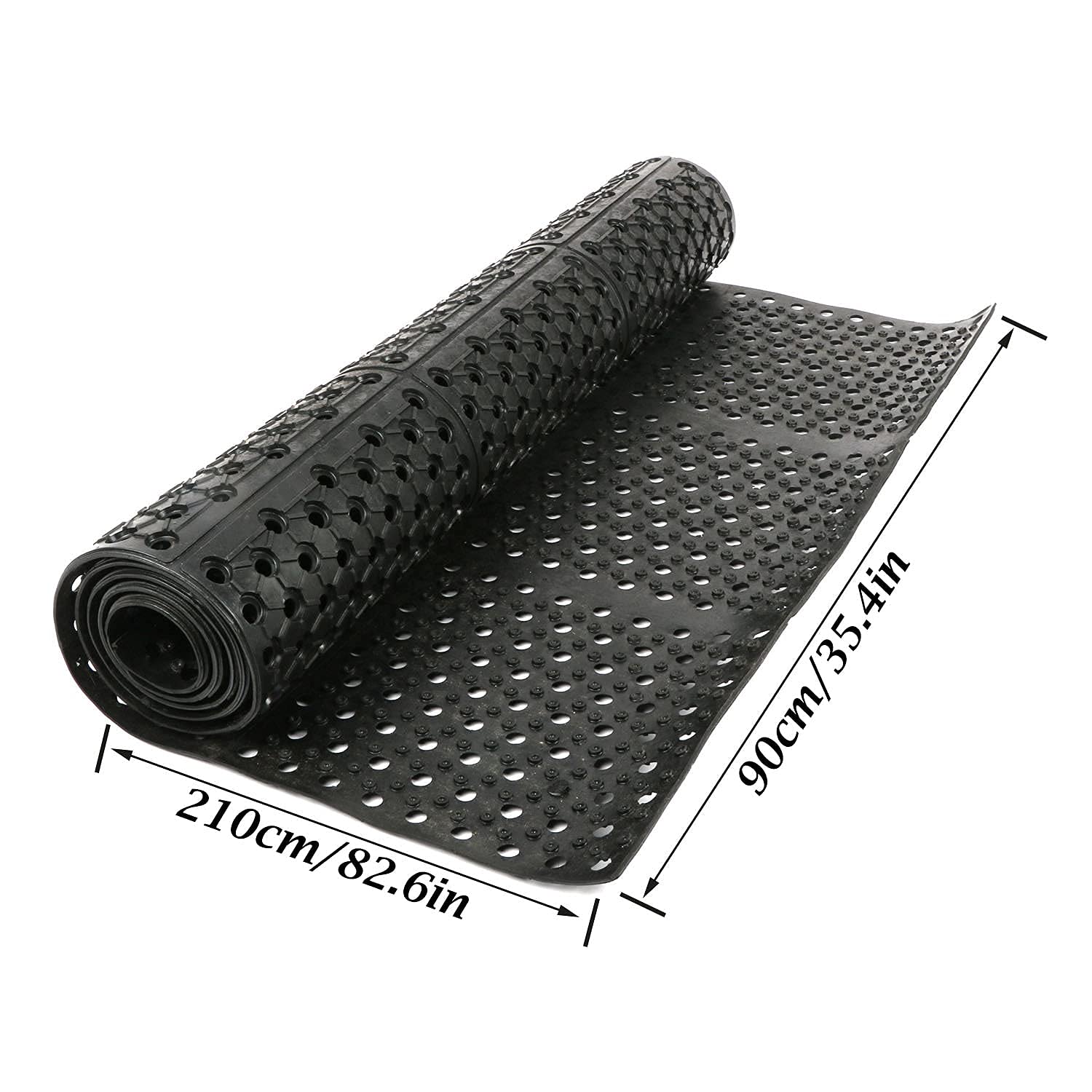 tonchean 35'' x 83'' Rubber Kitchen Mat AntiFatigue Drainage Rubber