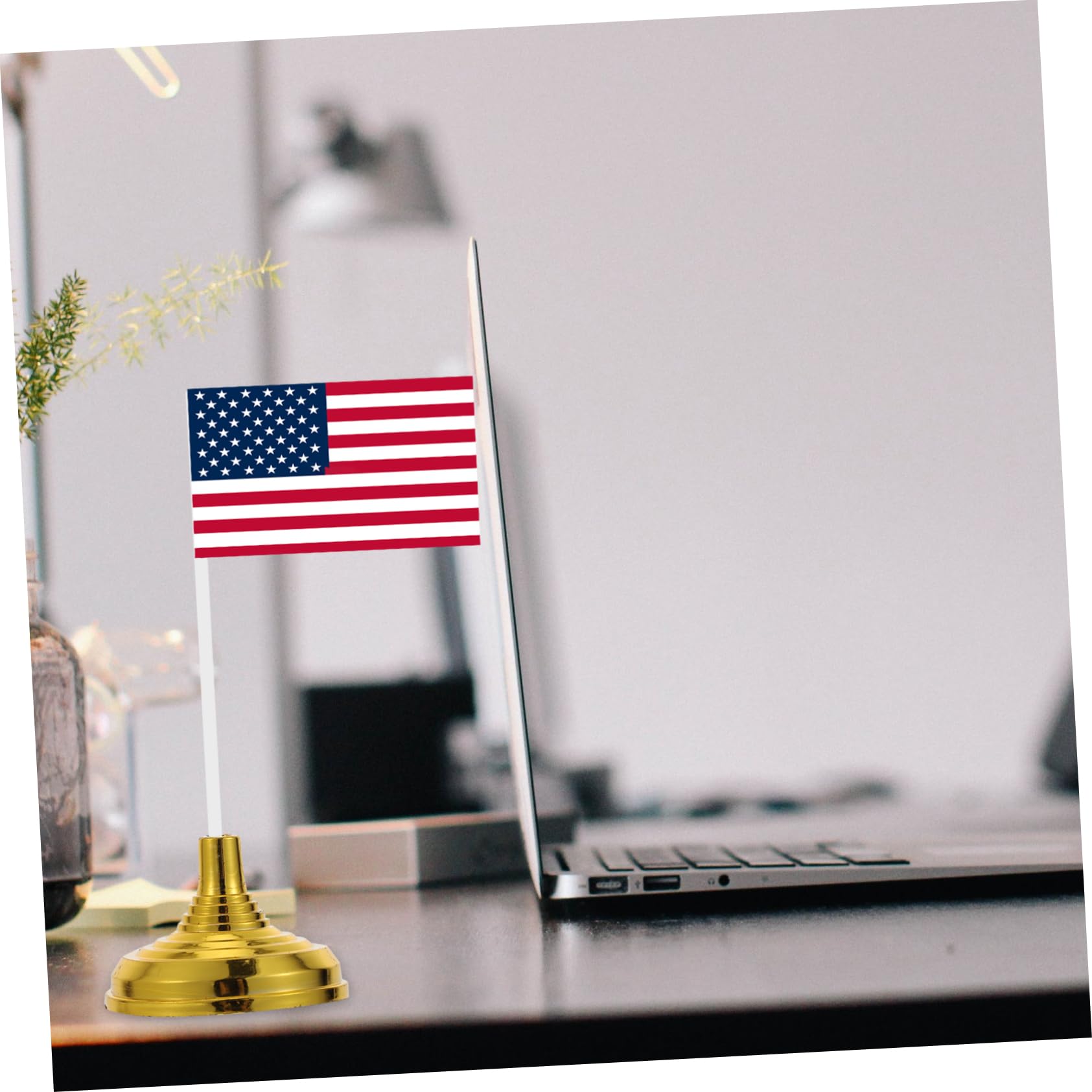 6 Mini Supports De Drapeau Pour Bureau - Base Plastique 3 Trous, Pour Drapeaux Souvenirs, Décorations