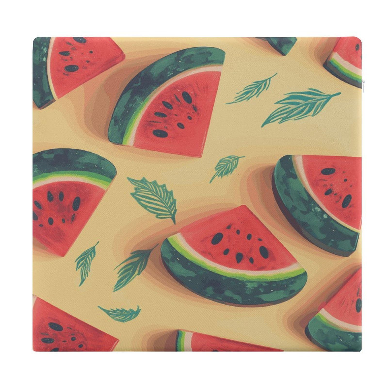 FekiLoot Summer Watermelon Seat Cushion for Dining Chairs Breathable Square Chair Pads Memory Foam Chair Cushions Comfortable Non-Slip Seat Pad Meditation Floor Pillow 13.8”x15”