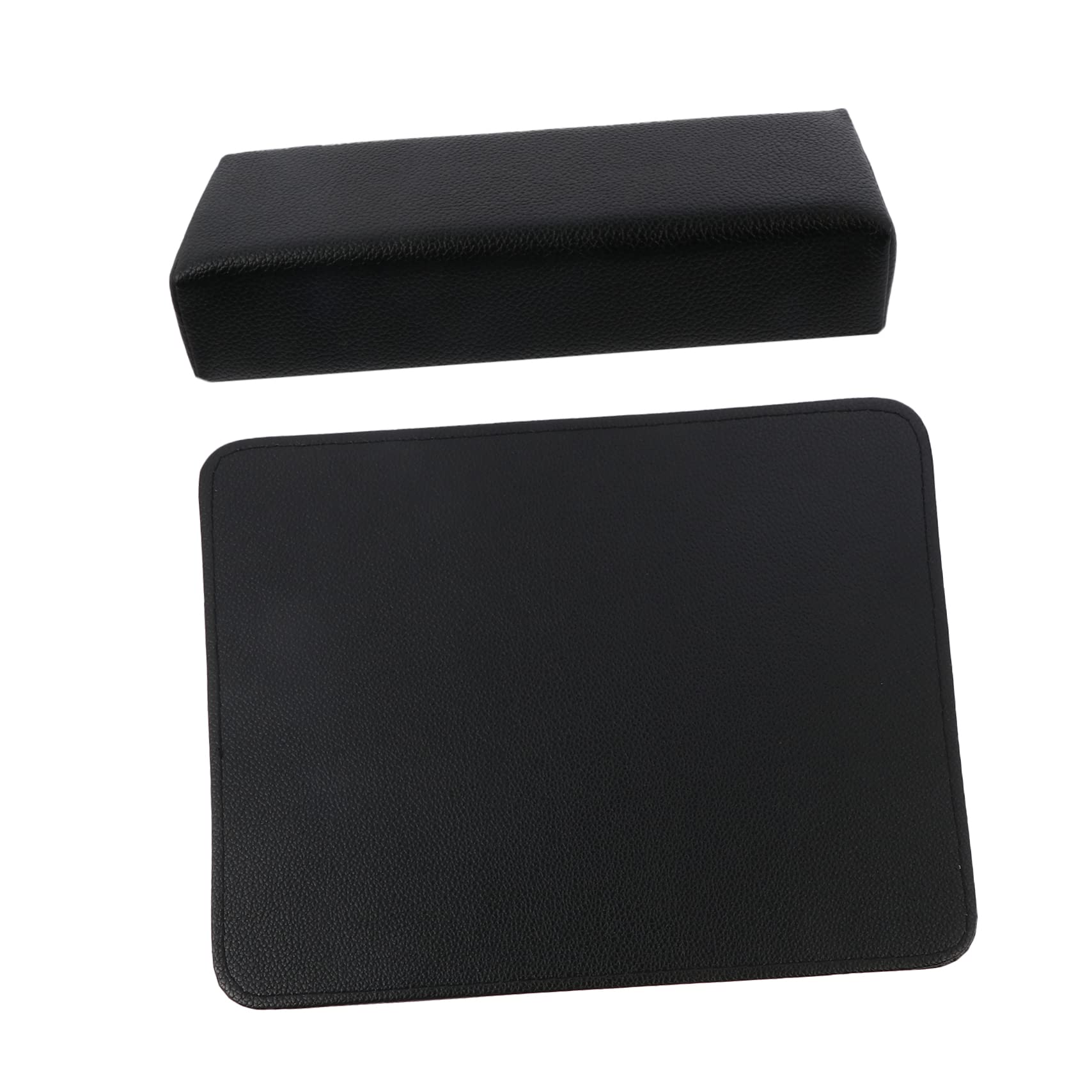 Cuscino Appoggia Mani per Unghie Nero in Pu, Set 2 Pezzi